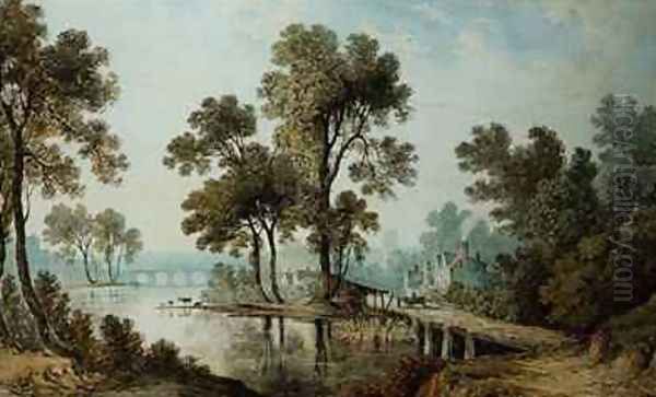 View of Darley Derbyshire Oil Painting by John Glover