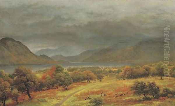 View of Place Fell and Hellvellyn, Ullswater, from Gowbarrow Park Oil Painting by John Glover