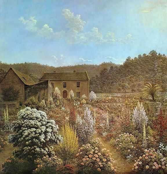 The Artist's House and Garden Oil Painting by John Glover