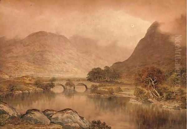 The stone bridge, Cumbria Oil Painting by John Glover