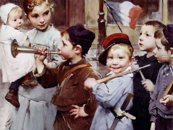 July 14th - Bastille Day Oil Painting by Henri-Jules-Jean Geoffroy (Geo)