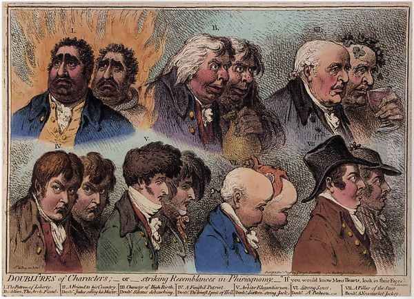 Dublures of Characters 1798 Oil Painting by James Gillray