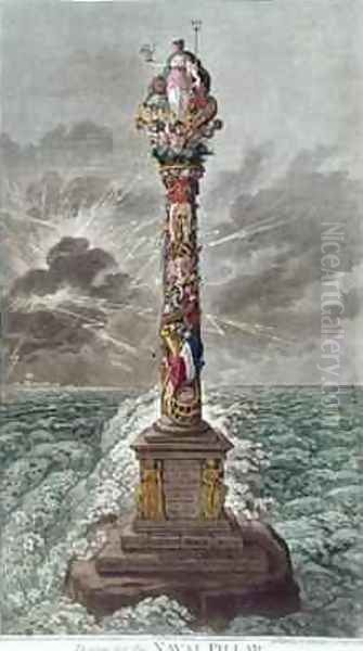 The Trident is Confirmed or Design for a Naval Pillar Oil Painting by James Gillray