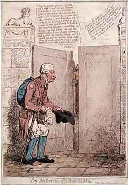 Pity the Sorrows of a Poor Old Man Oil Painting by James Gillray