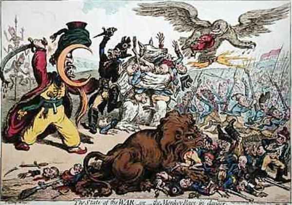 The State of War or The Monkey Race in Danger Oil Painting by James Gillray