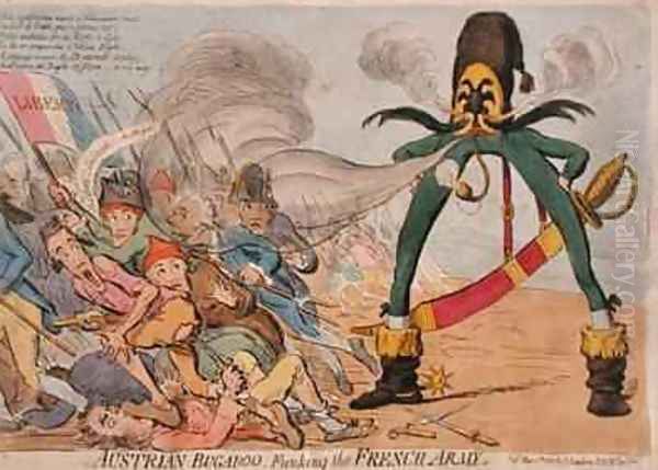 Austrian Bugaboo Funking the French Army Oil Painting by James Gillray