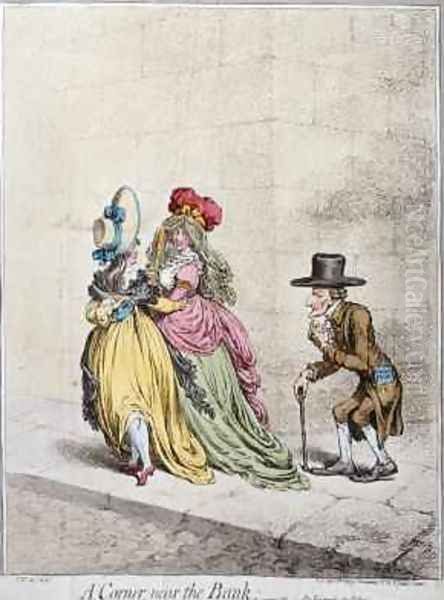 A Corner near the Bank or An Example for Fathers Oil Painting by James Gillray