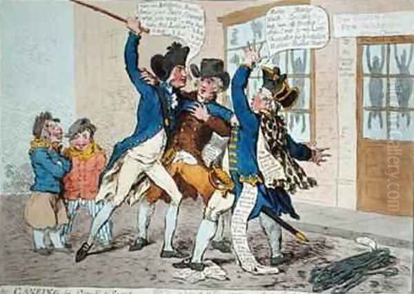 The Caneing in Conduit Street 2 Oil Painting by James Gillray