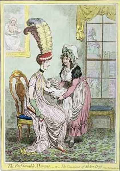 The Fashionable Mamma or The Convenience of Modern Dress Oil Painting by James Gillray