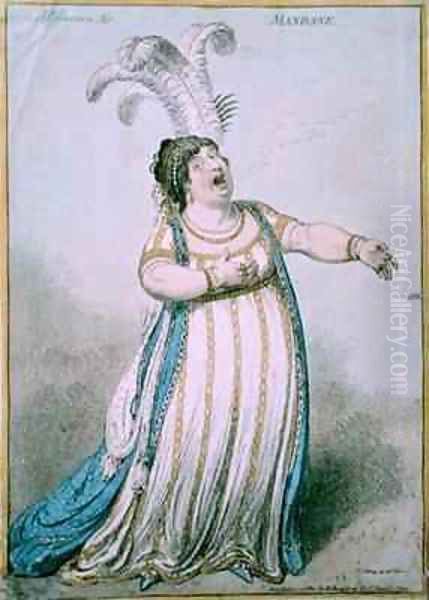 A Bravura Air Mandane Oil Painting by James Gillray