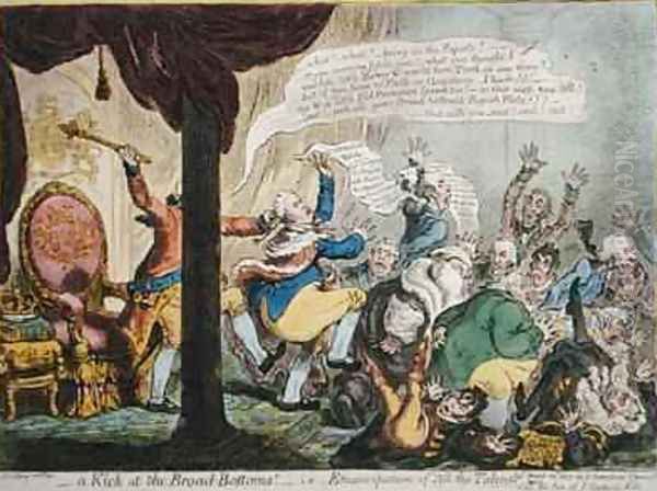 A Kick at the Broad bottoms Oil Painting by James Gillray