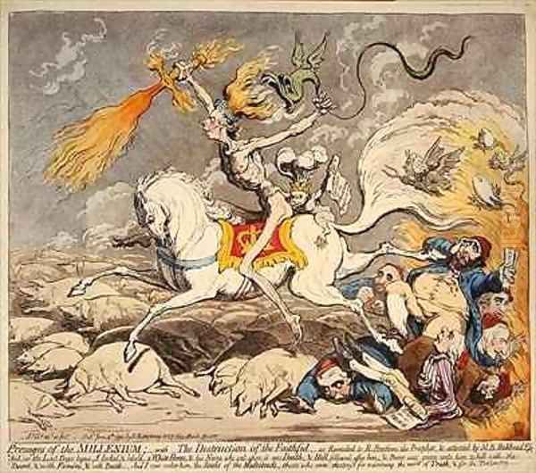 Presages of the Millennium Oil Painting by James Gillray