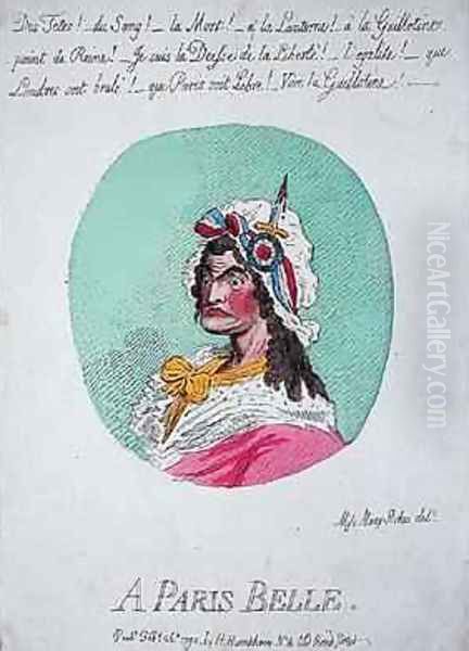 A Paris Belle Oil Painting by James Gillray