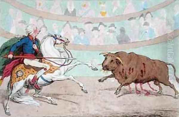 The Royal Bull Fight Oil Painting by James Gillray