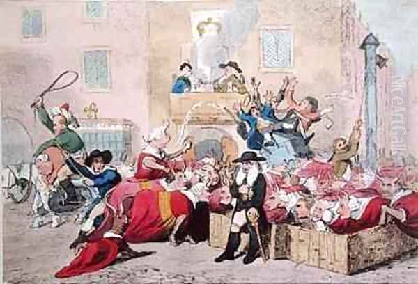 Market Day Oil Painting by James Gillray