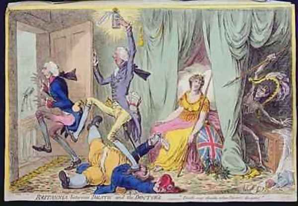 Britannia between Death and the Doctors Oil Painting by James Gillray