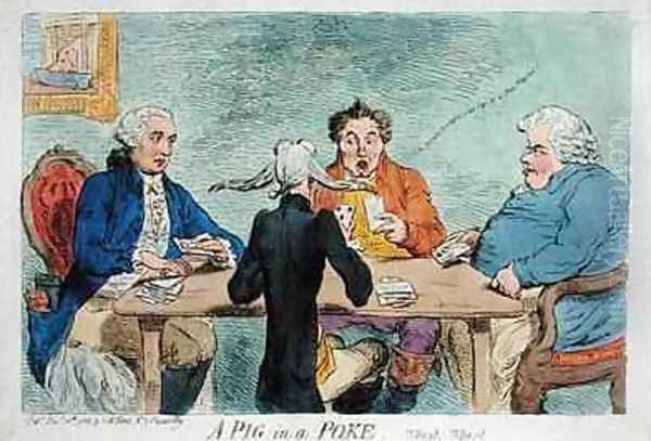 A Pig in a Poke Oil Painting by James Gillray