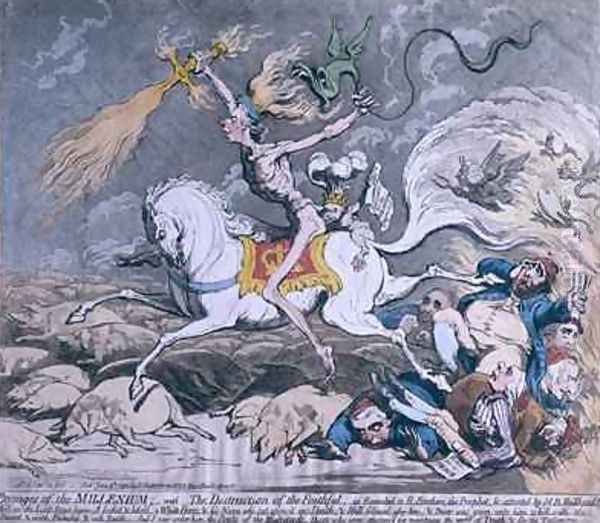 The Death of Admiral Lord Nelson at the Moment of Victory 2 Oil Painting by James Gillray