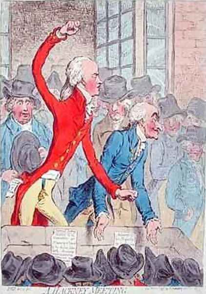 A Hackney Meeting Oil Painting by James Gillray