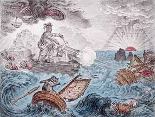 Bruin in his Boat or The Manager in Distress Oil Painting by James Gillray