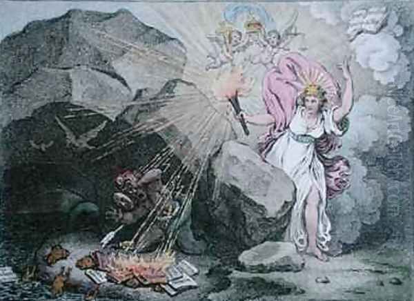 A Peep into the Cave of Jacobinism or Magna est Veritas et praevalebit Oil Painting by James Gillray