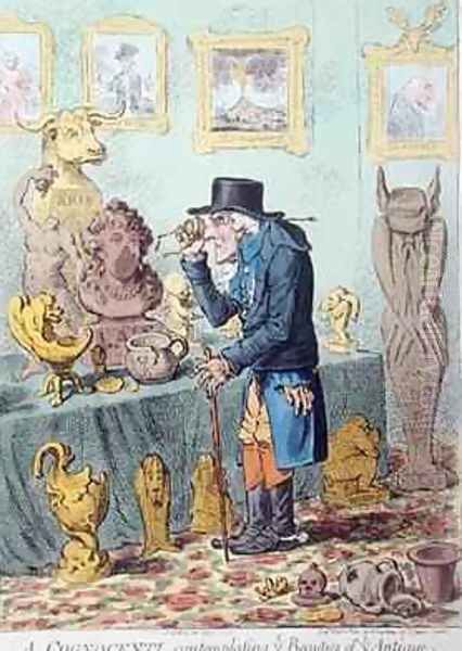 A Cognocenti Contemplating Ye Beauties of Ye Antique 2 Oil Painting by James Gillray