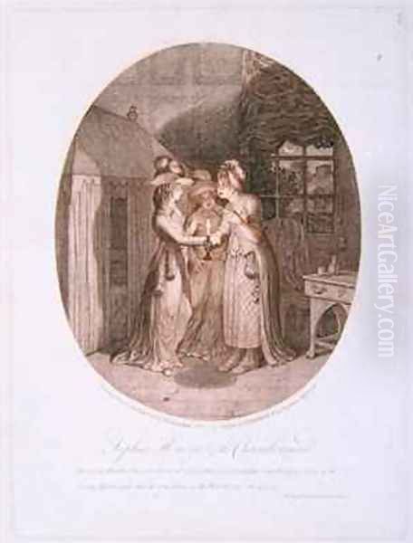 Sophia Honour and the Chambermaid scene from Tom Jones Oil Painting by James Gillray