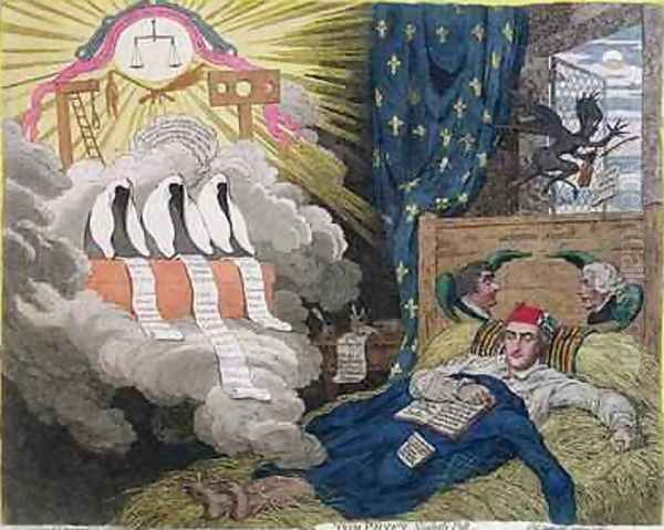 Tom Paines Nightly Pest Oil Painting by James Gillray