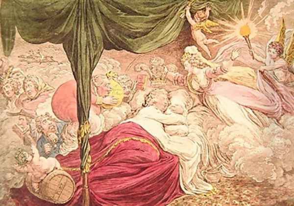 The Lovers Dream Oil Painting by James Gillray