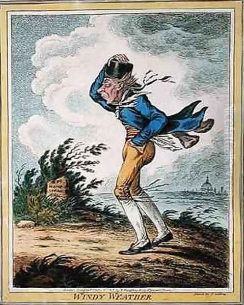 Windy Weather Oil Painting by James Gillray