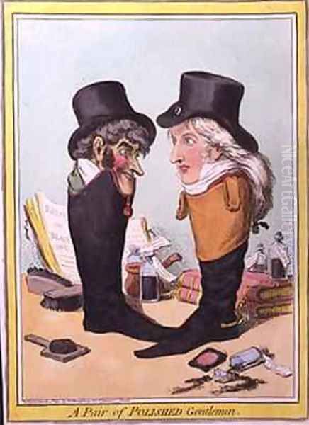 A Pair of Polished Gentlemen Oil Painting by James Gillray