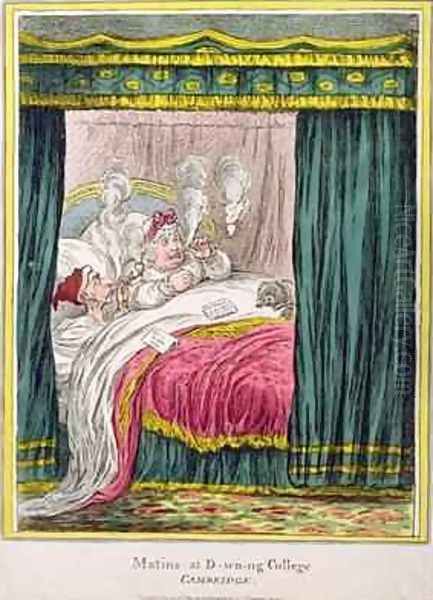 Matins at D wn ng College Cambridge Oil Painting by James Gillray