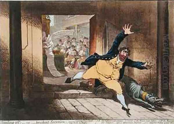 Stealing Off or Prudent Secesion Oil Painting by James Gillray