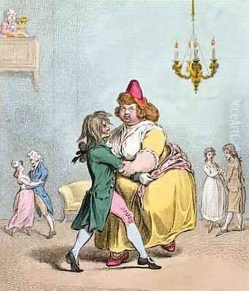 Waltzer au Mouchoir Oil Painting by James Gillray