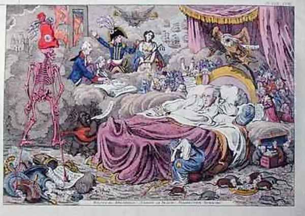 Political Dreamings Visions of Peace Prospective Horrors Oil Painting by James Gillray