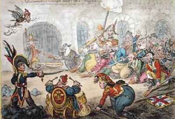 Westminster Conscripts under the Training Act Oil Painting by James Gillray