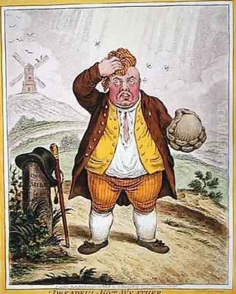 Dreadful Hot Weather Oil Painting by James Gillray