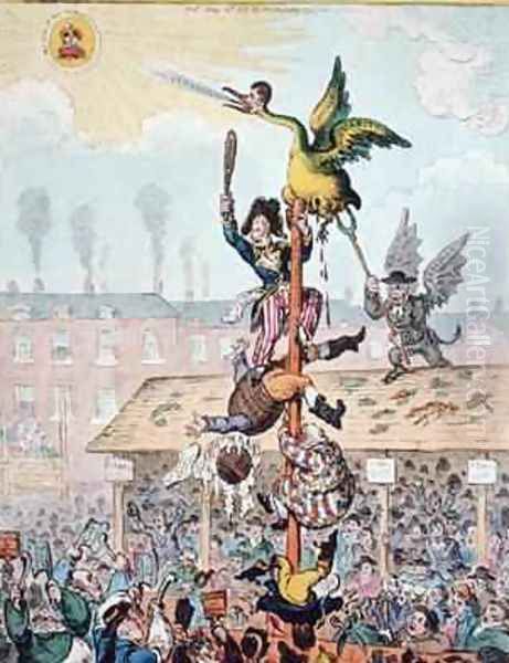 Election Candidate or the Republican Goose at the Top of the Pole Oil Painting by James Gillray