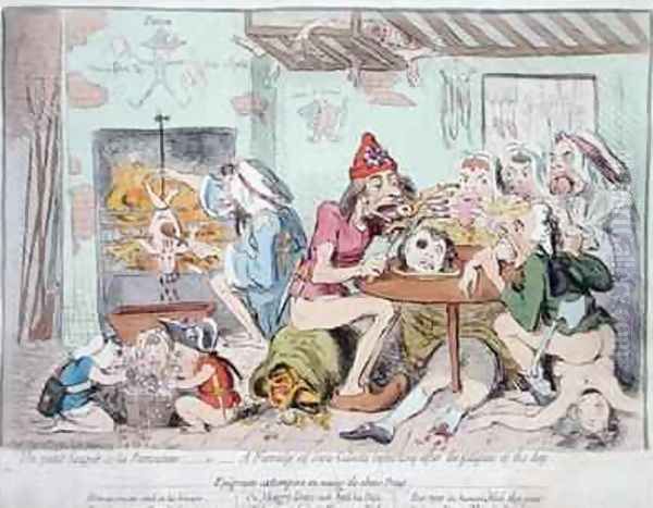 Un Petit Souper a la Parisienne or A Family of Sans Culottes Refreshing after the Fatigues of the Day Oil Painting by James Gillray