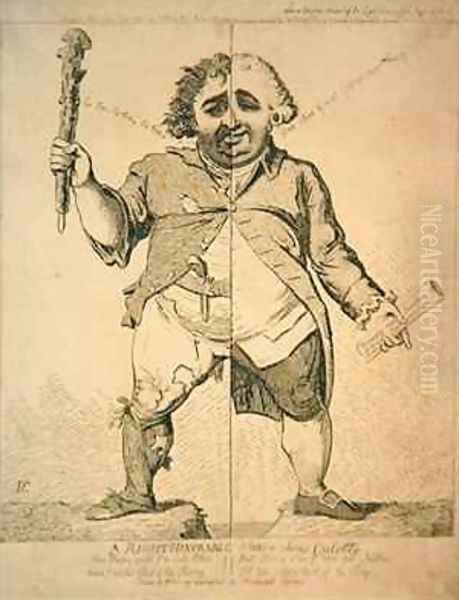 A Right Honourable alias a Sans Coulotte Oil Painting by James Gillray