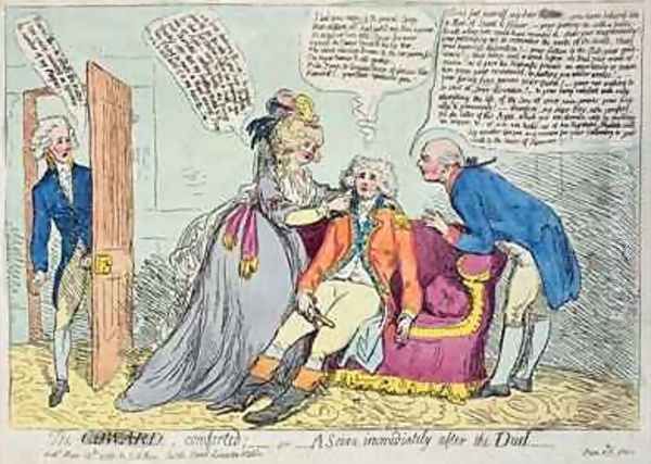 The Coward Comforted Oil Painting by James Gillray