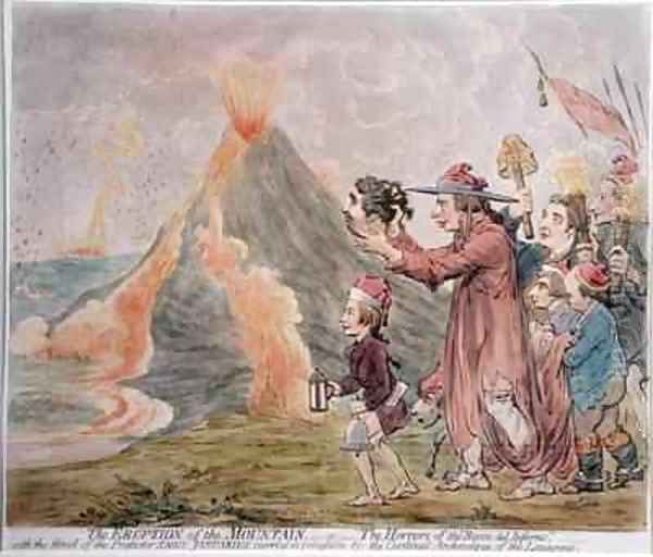 The Eruption of the Mountain or The Horrors of the Bocca del Inferno Oil Painting by James Gillray