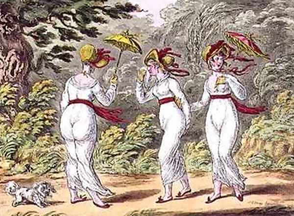 The Graces in a High Wind a Scene taken from Nature in Kensington Gardens Oil Painting by James Gillray