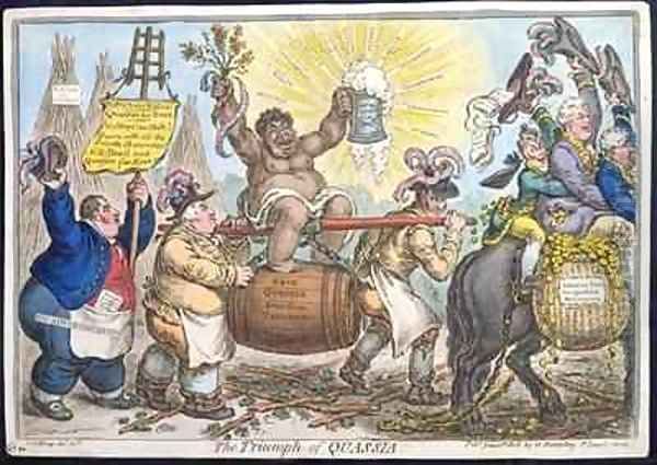 The Triumph of Quassia Oil Painting by James Gillray