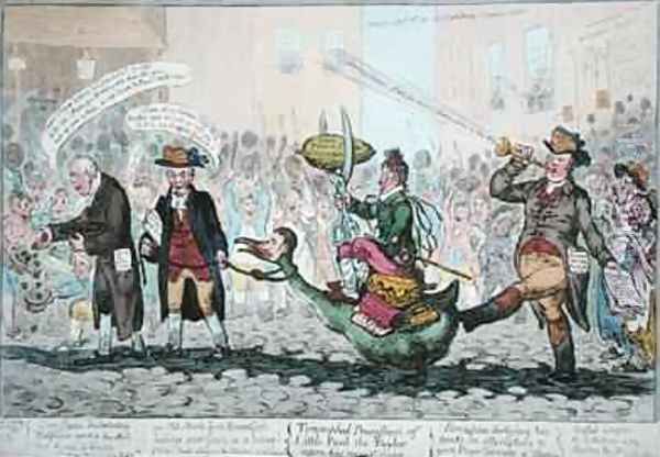 The Triumphal Procession of Little Paul the Taylor upon his new Goose Oil Painting by James Gillray