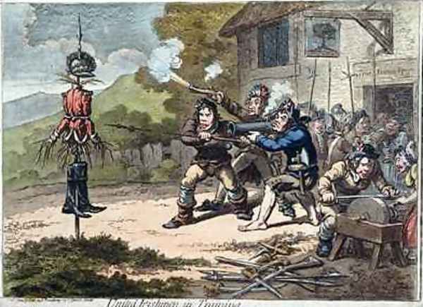 United Irishmen in Training Oil Painting by James Gillray