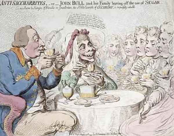 Anti Saccharites or John Bull and his Family leaving off the use of Sugar Oil Painting by James Gillray