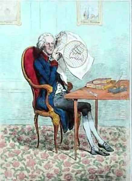 A Keen Sighted Politician finding out the British Conquests Oil Painting by James Gillray