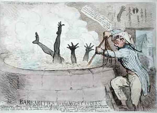 Barbarities in the West Indies Oil Painting by James Gillray