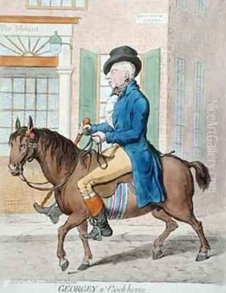 Georgey a Cockhorse Oil Painting by James Gillray